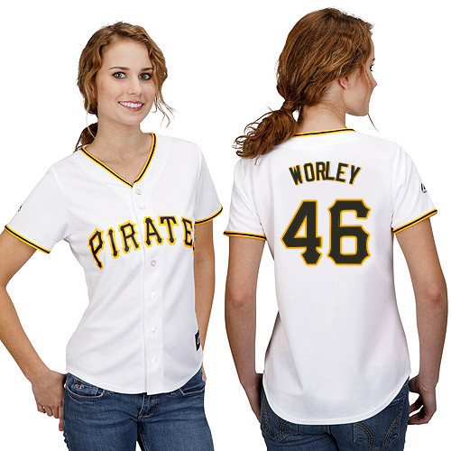 Vance Worley #46 mlb Jersey-Pittsburgh Pirates Women's Authentic Home White Cool Base Baseball Jersey